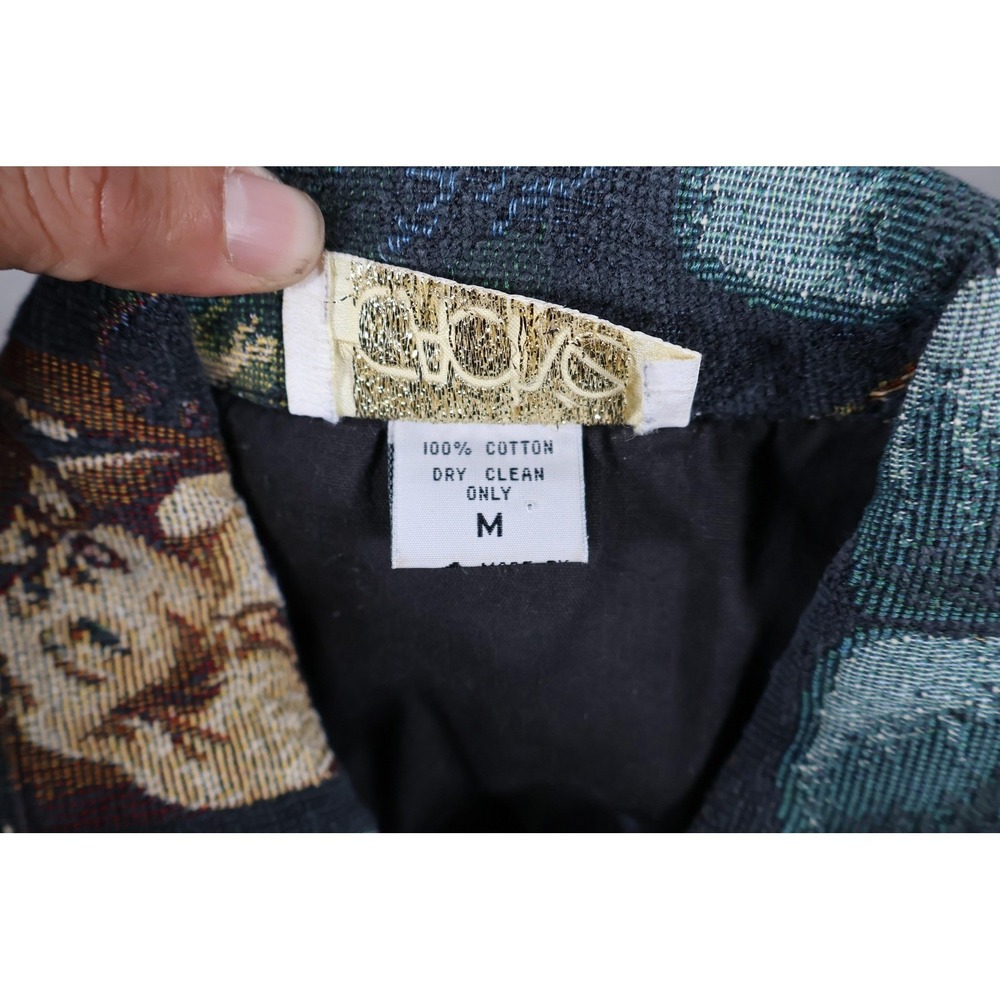 Cave‎ Jacket Womens Medium Multicolor Tapestry Movie Print Button Front Retro - Picture 7 of 7